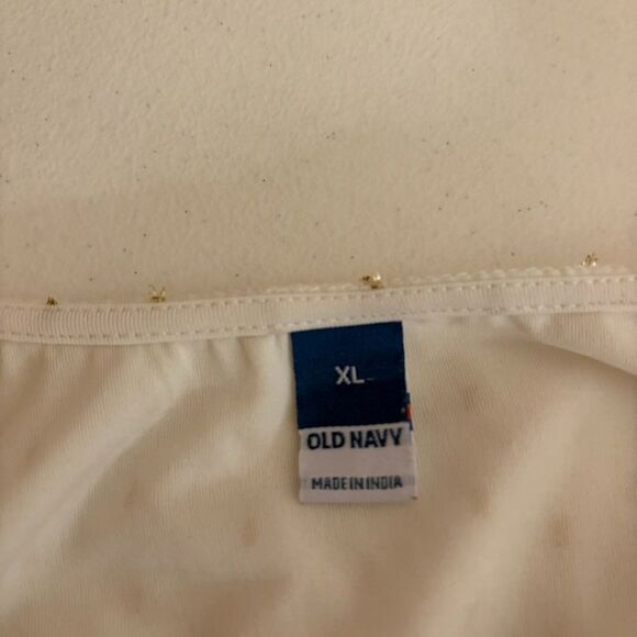 Old Navy Blouse Women's XL Metallic V-Neck Sheer Mesh Lined Swiss Dot Top - Picture 6 of 8